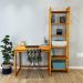 Home Office Escrivaninha e Estante de Madeira Pinus Linea Slim Carvalho