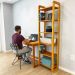 Home Office Escrivaninha e Estante de Madeira Pinus Linea Slim Carvalho