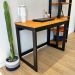 Home Office Escrivaninha e Estante de Madeira Pinus Linea Slim Carvalho e Preto