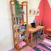 Home Office Escrivaninha e Estante de Madeira Pinus Linea Slim Nozes