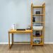 Home Office Escrivaninha e Estante de Madeira Pinus Linea Slim Nozes