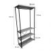Kit Arara de Roupas High Ample e Estante Style Slim Industrial Nozes e Preto