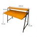 Kit Mesa para Escritório Stair 100cm e Estante Style Slim 6 Prateleiras Industrial Carvalho e Preto