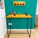 Mesa Bistrô de Ferro e Madeira Industrial Style Carvalho e Preto