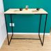 Mesa Bistrô de Ferro e Madeira Industrial Style Natural e Preto