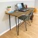 Mesa Escritório de Ferro e Madeira 120cm Hairpin Industrial Tabaco e Preto