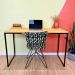 Mesa Escritório de Ferro e Madeira 120cm Style Industrial Nozes e Preto