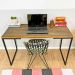 Mesa Escritório de Ferro e Madeira 120cm Style Industrial Tabaco e Preto