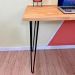Mesa Escritório de Ferro e Madeira 96cm Hairpin Industrial Nozes e Preto