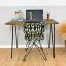 Mesa Escritório de Ferro e Madeira 96cm Hairpin Industrial Tabaco e Preto