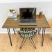 Mesa Escritório de Ferro e Madeira 96cm Hairpin Industrial Tabaco e Preto