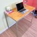 Mesa Escritório de Ferro e Madeira 96cm Style Industrial Nozes e Dourado