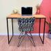 Mesa Escritório de Ferro e Madeira 96cm Style Industrial Nozes e Preto