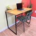 Mesa Escritório de Ferro e Madeira 96cm Style Industrial Nozes e Preto