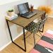 Mesa Escritório de Ferro e Madeira 96cm Style Industrial Tabaco e Preto