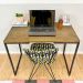 Mesa Escritório de Ferro e Madeira 96cm Style Industrial Tabaco e Preto