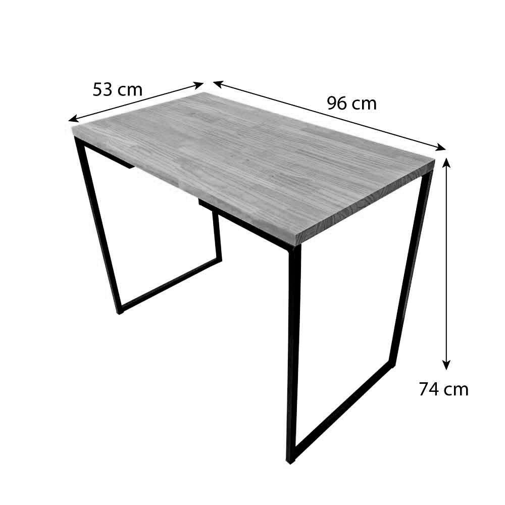 Mesa Escritório de Ferro e Madeira 96cm Style Industrial Tabaco e Preto