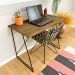Mesa Escritório de Ferro e Madeira Industrial Tabaco e Preto