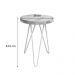 Mesa Lateral Circular de Ferro e Madeira Industrial HairPin Carvalho e Branco