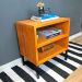 Mesa Lateral Prateleira com pé Style de Ferro e Madeira Industrial Carvalho e Preto