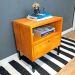 Mesa Lateral Prateleira e Gaveta com pé Style de Ferro e Madeira Industrial Carvalho e Preto