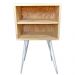 Mesa Lateral de Ferro e Madeira Industrial HairPin  Dual Prateleira Natural e Branco
