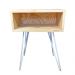 Mesa Lateral de Ferro e Madeira Industrial HairPin  Uno Natural e Branco