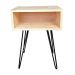 Mesa Lateral de Ferro e Madeira Industrial HairPin  Uno Natural e Preto