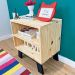 Mesa Lateral de Madeira Woods Dual Prateleira Natural e Preto