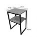 Mesa de Cabeceira Style de Ferro e Madeira Square Industrial Natural e Preto
