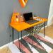 Mesa para Escritório de Ferro e Madeira 120cm Hairpin Industrial Carvalho e Preto