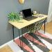 Mesa para Escritório de Ferro e Madeira 120cm Hairpin Industrial Natural e Preto