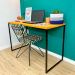 Mesa para Escritório de Ferro e Madeira 120cm Style Industrial Carvalho e Preto