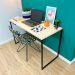 Mesa para Escritório de Ferro e Madeira 120cm Style Industrial Natural e Preto