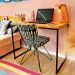 Mesa para Escritório de Ferro e Madeira 96cm Style Industrial Carvalho e Preto