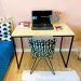 Mesa para Escritório de Ferro e Madeira 96cm Style Industrial Natural e Preto