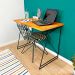 Mesa para Escritório de Ferro e Madeira Industrial Carvalho e Preto
