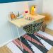 Mesa para Escritório de Ferro e Madeira Industrial Natural e Branco