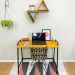 Mesa para Escritório de Ferro e Madeira Industrial Steel 100cm Carvalho e Preto