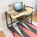 Mesa para Escritório de Ferro e Madeira Industrial Steel 100cm Natural e Preto