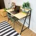 Mesa para Escritório de Ferro e Madeira Style Stair 124cm Natural e Preto