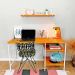 Mesa para Escritório de Ferro e Madeira com Prateleiras Style Industrial Carvalho e Branco