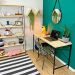 Mesa para Escritório de Ferro e Madeira com Prateleiras Style Industrial Natural e Preto