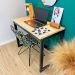 Mesa para Escritório de Madeira Pinus Linea Natural e Preto