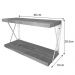 Prateleira Dual de Ferro e Madeira 60cm Industrial Natural e Branco