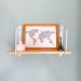 Prateleira de Parede de Ferro e Madeira Bracket Industrial 50cm Natural e Branco
