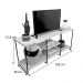 Rack de TV Industrial 1,20m e Estante Torre Slim Tabaco e Branco
