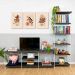 Rack de TV Industrial 1,50m e Estante Torre Slim Tabaco e Branco