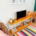 Rack de TV Industrial de Ferro e Madeira Style Square Carvalho e Branco