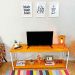 Rack de TV Industrial de Ferro e Madeira Style Square Carvalho e Branco